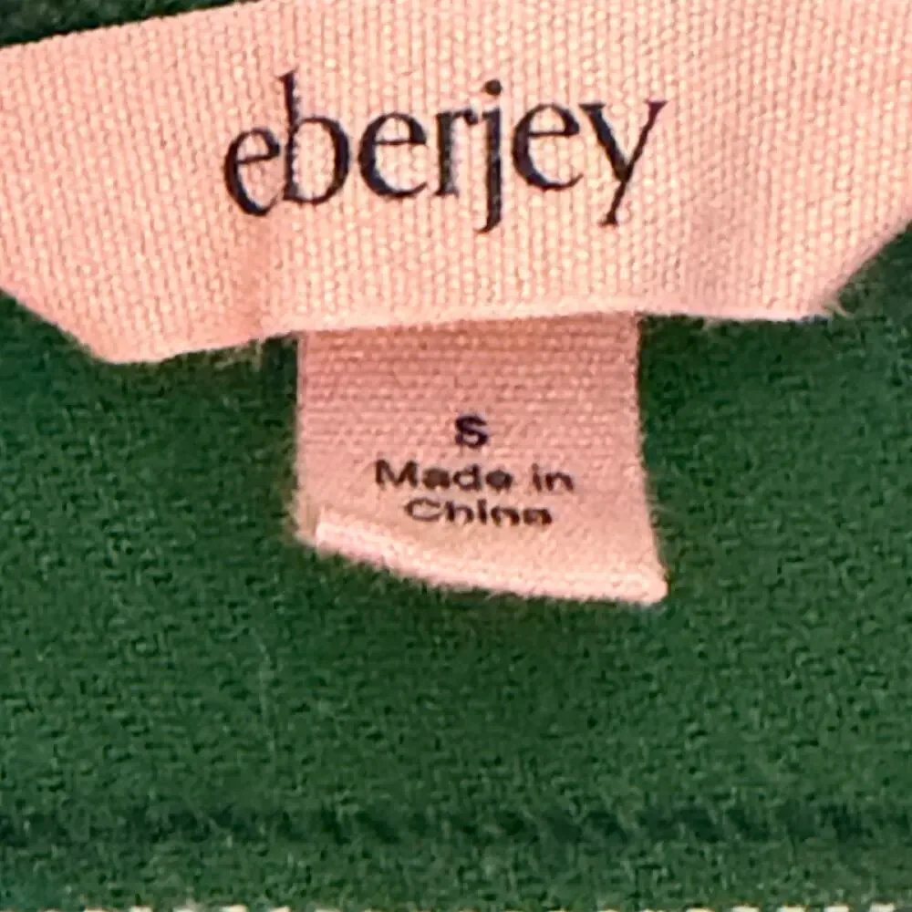 Eberjey Flannel Long Pajama Set Green Plaid Button Down Size Small